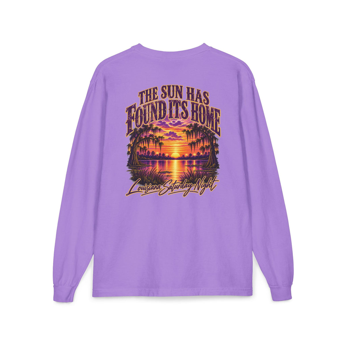Louisiana Bayou Sunset Long Sleeve Pocket Tee