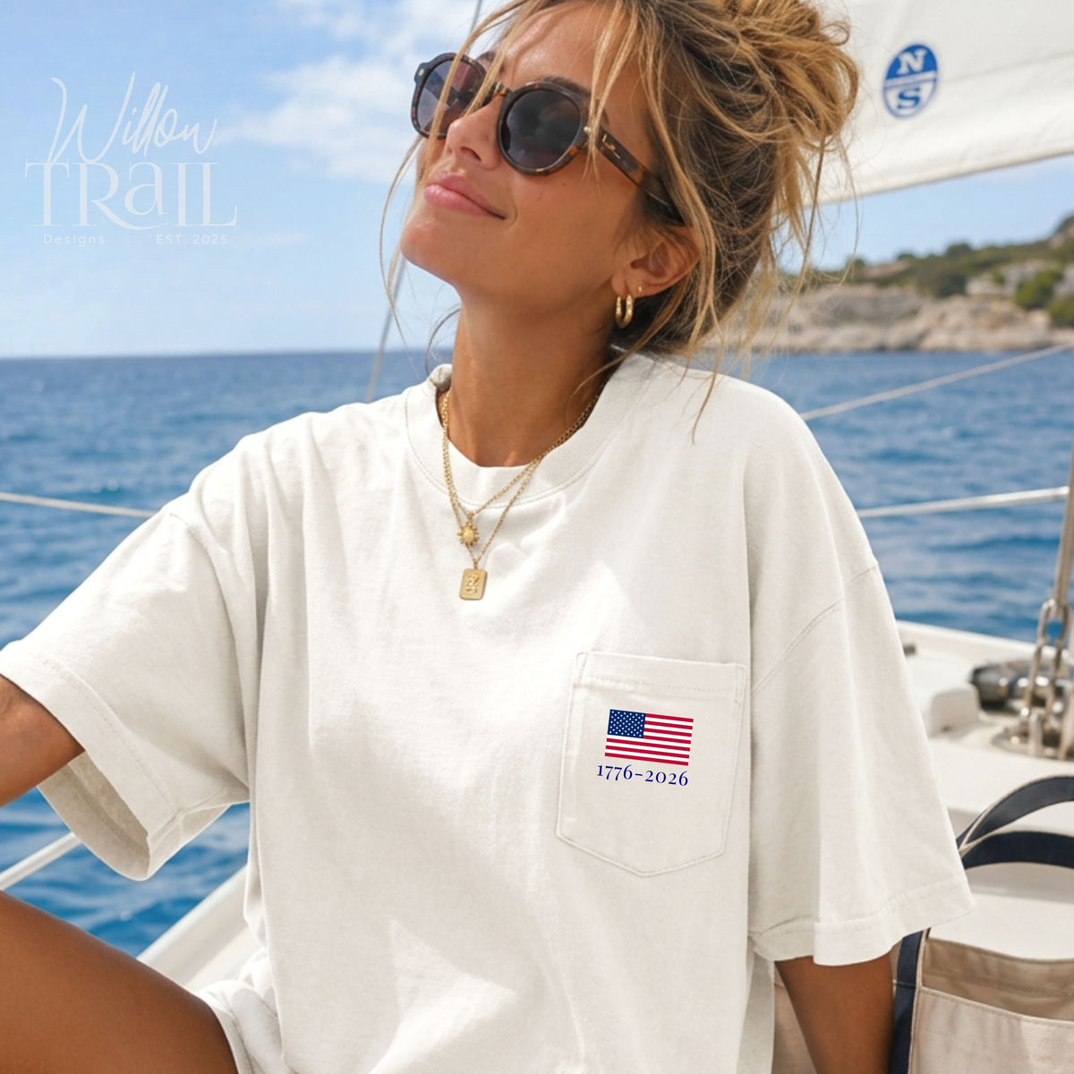 America the Beautiful Nautical Pocket Tee