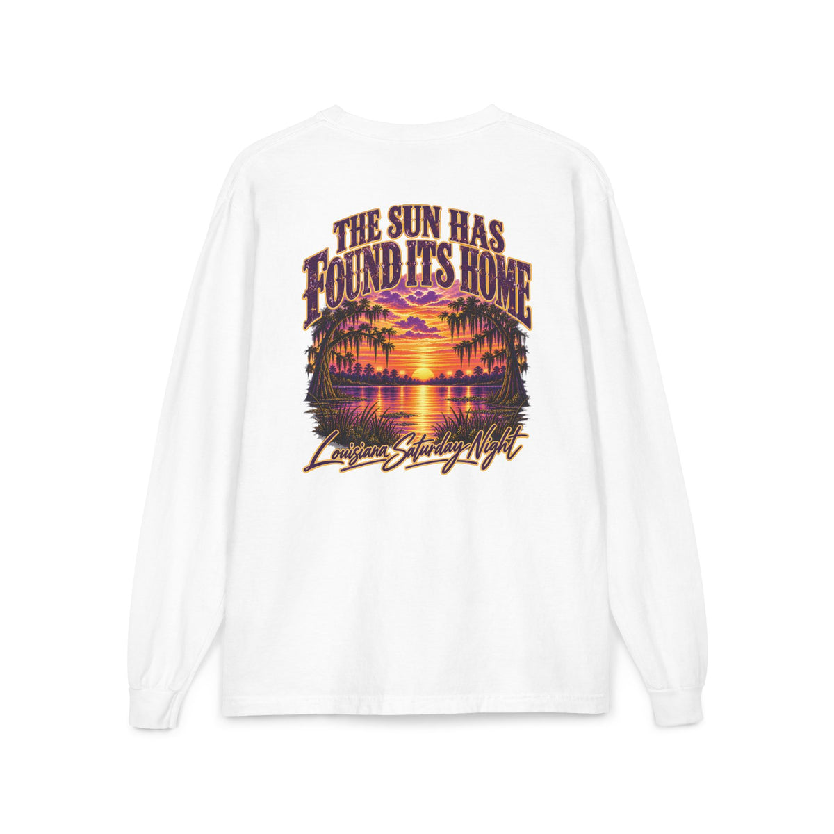 Louisiana Bayou Sunset Long Sleeve Pocket Tee