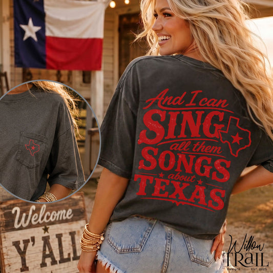 Songs About Texas Country Music Tee