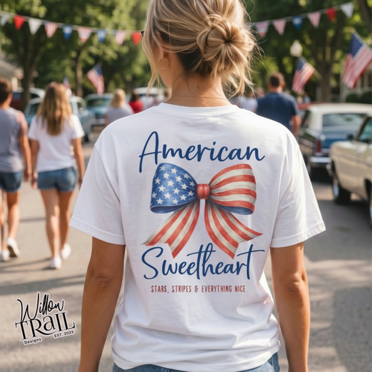 American Sweetheart Coquette Bow Tee
