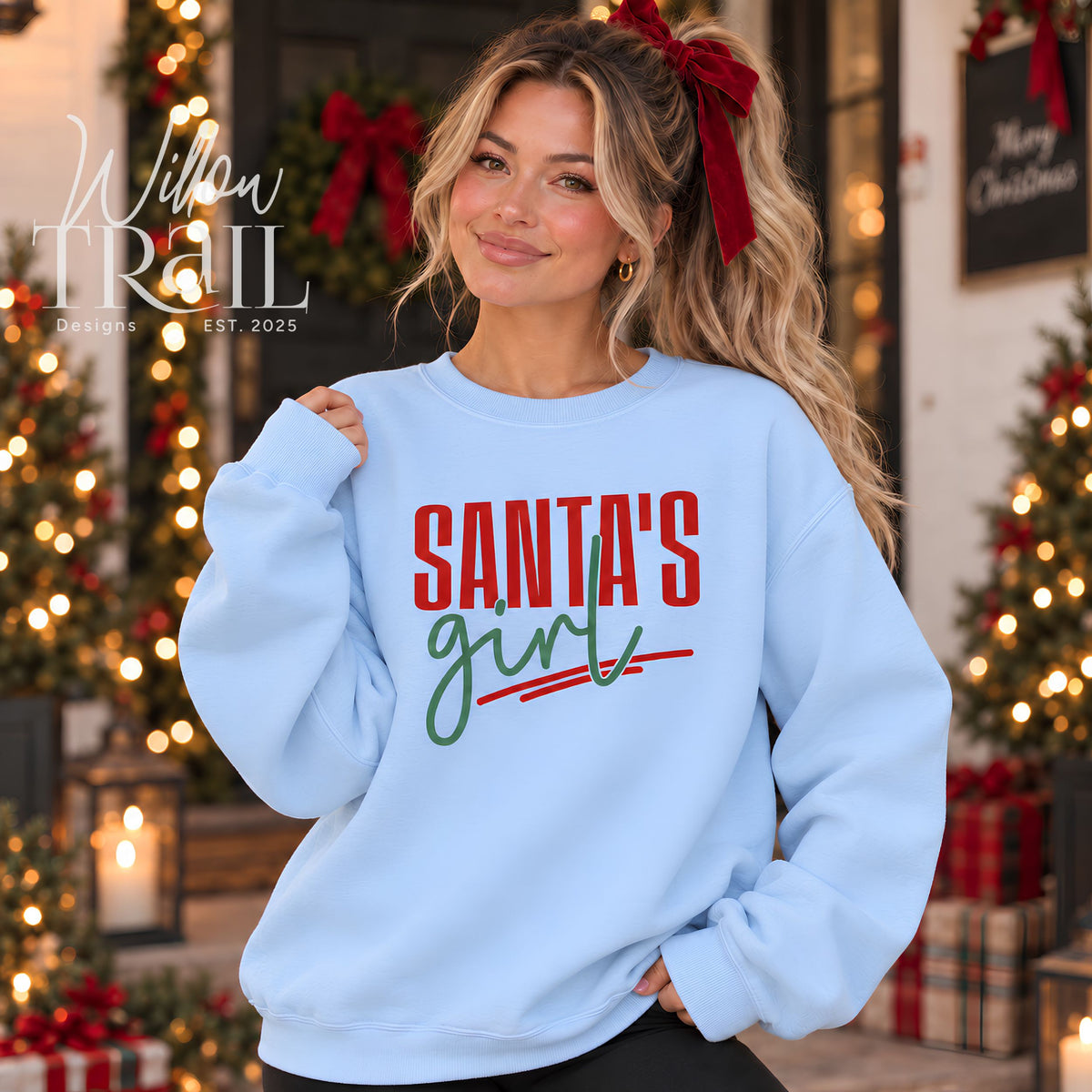 Santa's Girl Preppy Christmas Sweatshirt