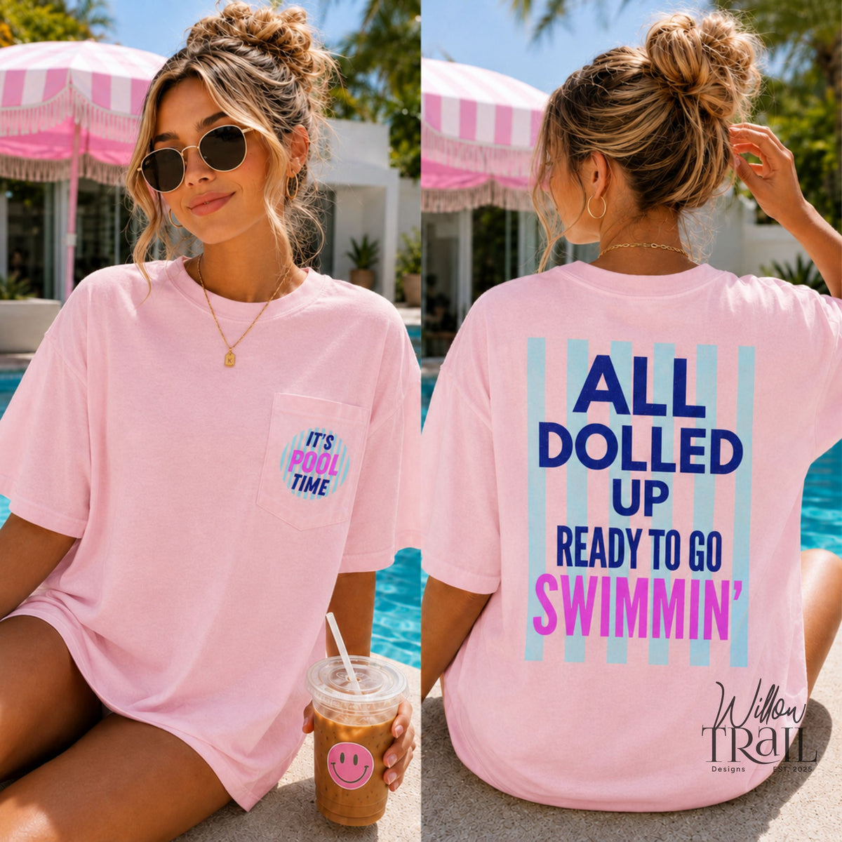 All Dolled Up Ready to Go Swimmin' Pocket Tee