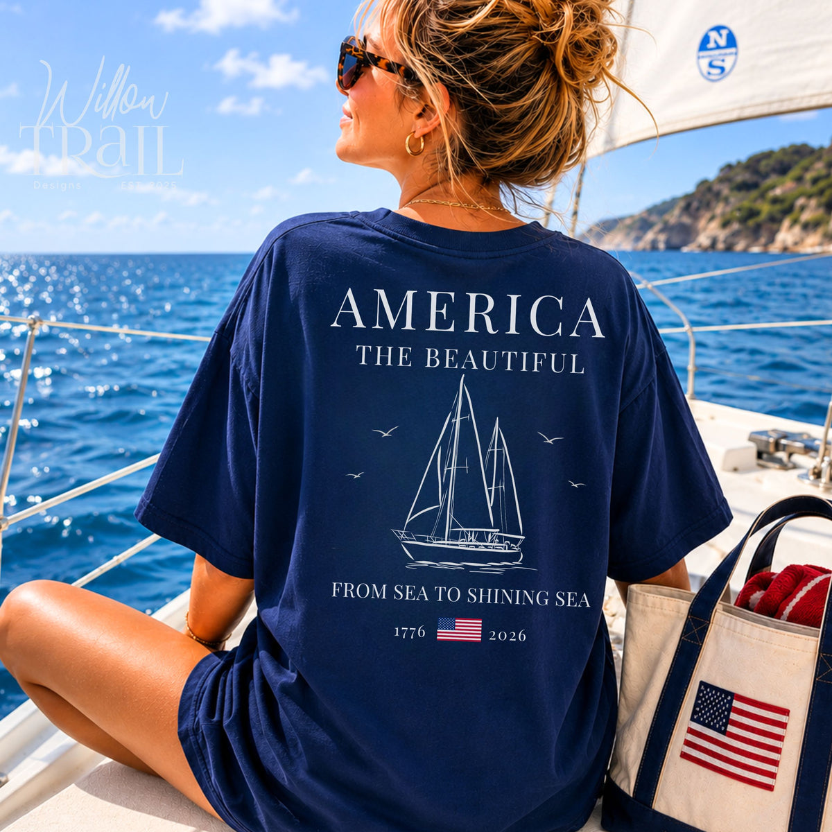 America the Beautiful Nautical Pocket Tee
