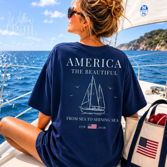 America the Beautiful Nautical Pocket Tee