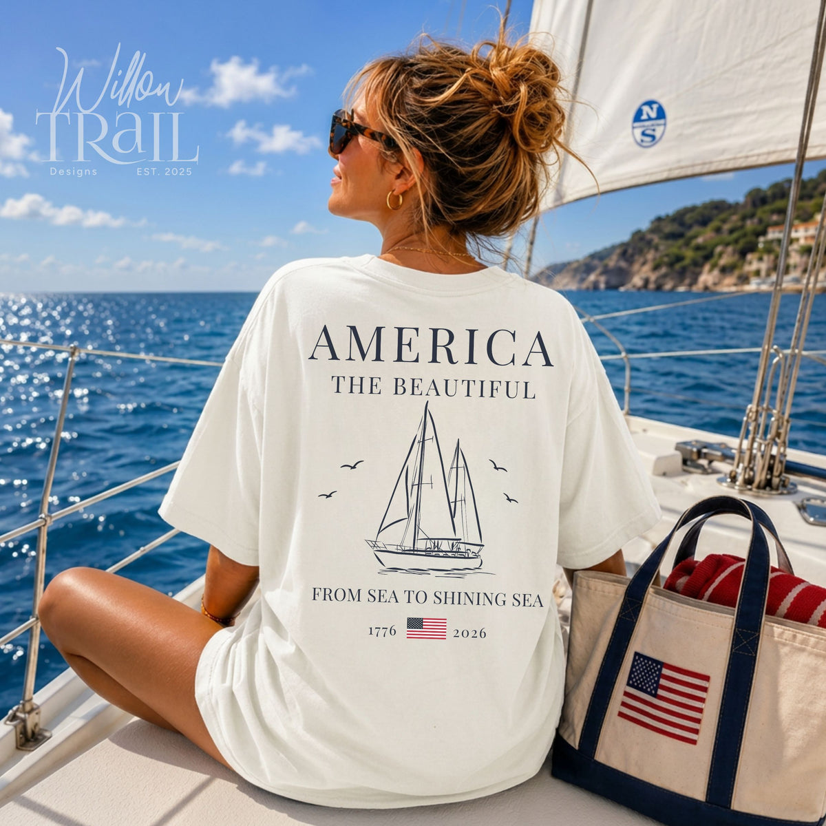 America the Beautiful Nautical Pocket Tee