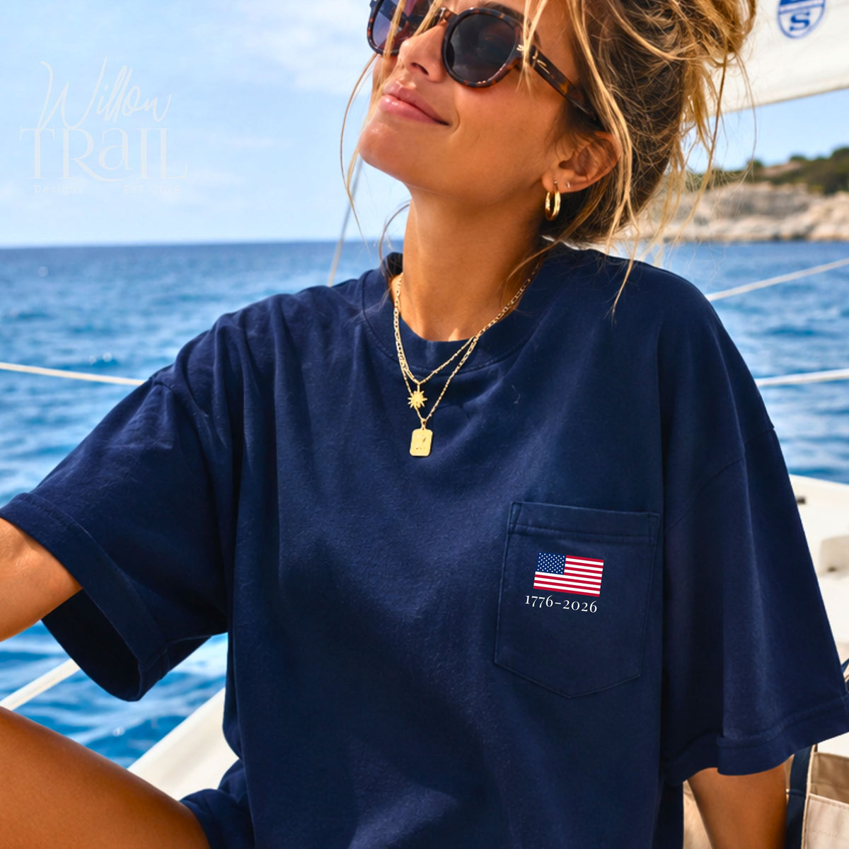 America the Beautiful Nautical Pocket Tee