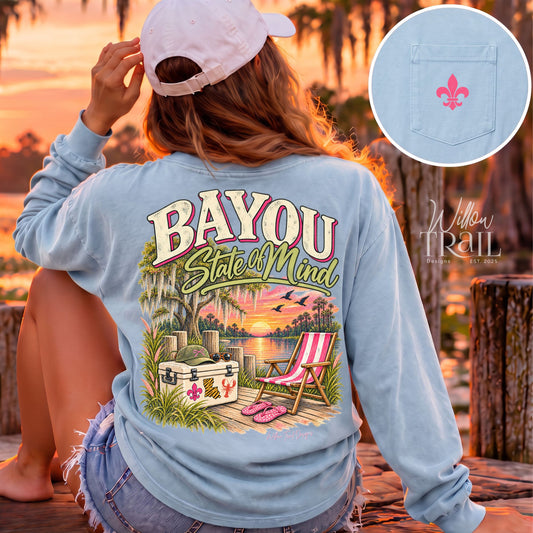 Bayou State of Mind Long Sleeve Pocket Tee