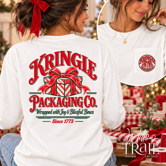 Kringle Packaging Co. Christmas Long Sleeve Pocket Tee