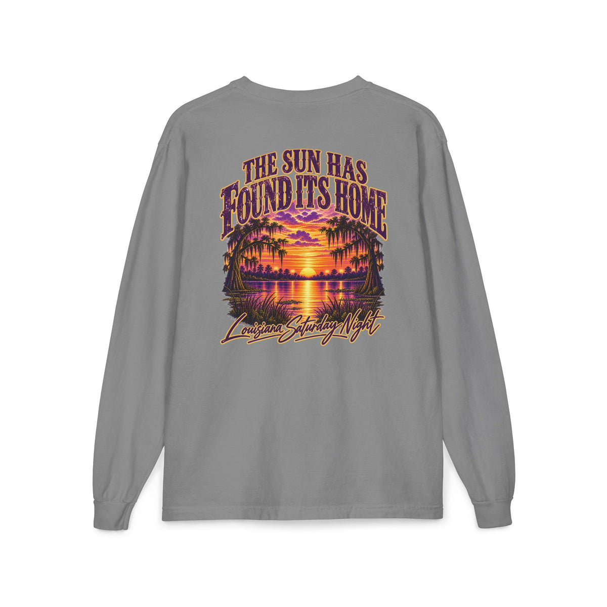 Louisiana Bayou Sunset Long Sleeve Pocket Tee